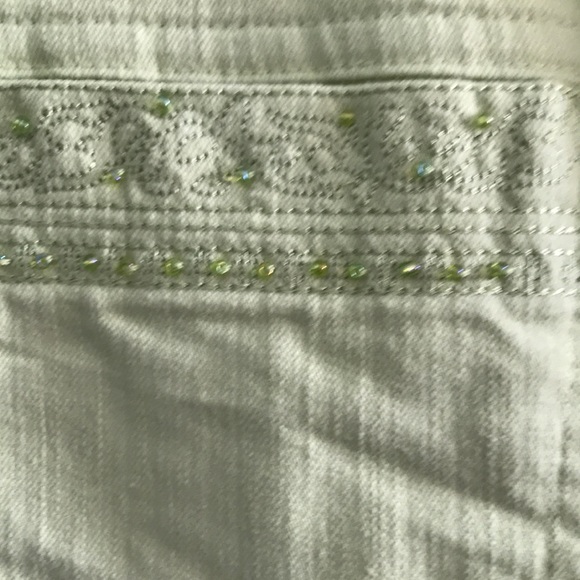 Christopher & Banks, lime green jean jacket, size M - Picture 4 of 9